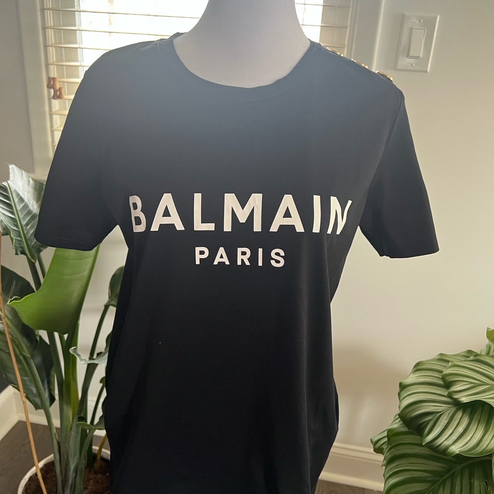 Balmain Black T-Shirt Real